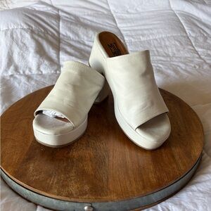 Miz Mooz Women's Off-White Platform Mules